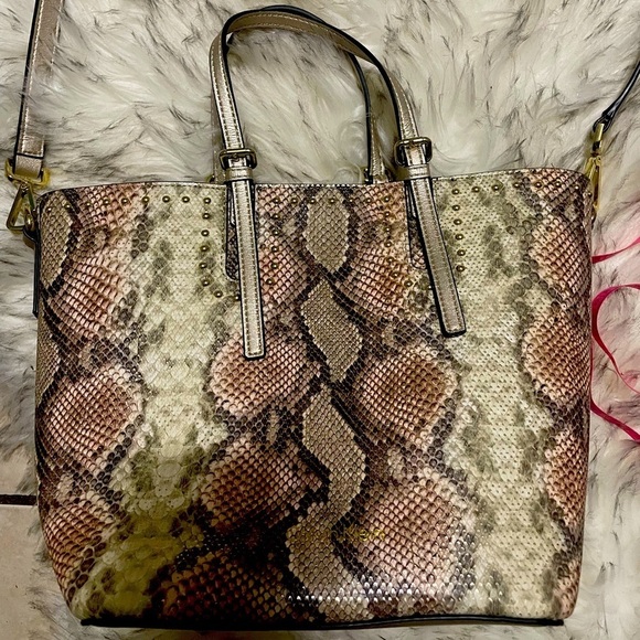 Snake bag and pouch snake crossbody tote bag and golden zipper pouch - Picture 3 of 16